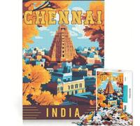 Puzzles 1000 pièces Chennai in India | Améliorer la mémoire l'apprentissage et l'éducation Convient pour la décoration de bureau. 38x26cm