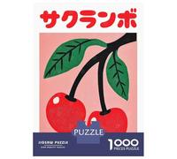 Puzzles 1000 Pièces Cherry Retro Japanese Art Print Puzzles pour Adultes - Modèle À Assembler - Défi Éducatif - Cadeau d'anniversaire Unique 70x50cm/1000pcs