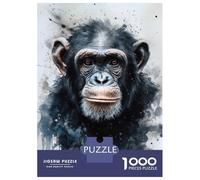 Puzzles 1000 Pièces Chimpanzee Ape Artistry Puzzles pour Adultes - Jeu Manuel - Idées De Détente À La Maison - Cadeaux De Noël Et d'anniversaire 52x38cm/1000pcs