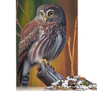 Puzzles 1000 pièces Chouette pygmée du Nord Puzzles en Bois pour Adultes et Plus de 18 Ans Jeu intellectuel 1000 pièces (75 x 50 cm)