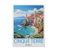 Puzzles 1000 Pièces，Cinque Terre Italie，Éducatif Intellectuel Décompressant Jouet Puzzles Amusant Jeu De Famille pour Enfants Adultes（75x50cm）-FN12