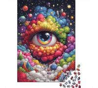 Puzzles 1000 Pièces Colorful Cosmic Eye Illustration Puzzles pour Adultes Jeux Relaxants Défi Difficile Activités Amusantes À La Maison, 38x26cm/1000pcs