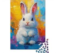Puzzles 1000 Pièces Colorful Rabbit Painting-1 Puzzle pour Adolescents Améliore La Mémoire Difficile Et Stimulant Casse-tête Jeux De Réflexion en Famille 38x26cm/1000pcs