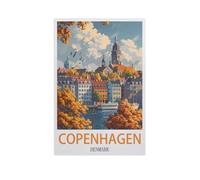 Puzzles 1000 Pièces，Copenhague, Danemark，Affiche Mur Art pour Cadeaux Adultes Enfants Jeux Jouets Éducatifs（50x70cm）-AI85