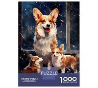 Puzzles 1000 Pièces Corgi Xmas Family Puzzle Adulte, Jeu De Réflexion, Analyse Et Logique, Cadeaux De Noël Et d'anniversaire 70x50cm/1000pcs