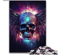 Puzzles 1000 pièces Crâne de Galaxie avec Ailes Puzzles 1000 pièces Un Casse-tête Stimulant pour Les Adolescents, Parfait pour la décoration intérieure ou comme Cadeau (Taille 26x38cm)