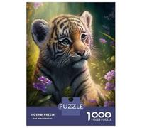 Puzzles 1000 Pièces Cute Baby Tiger Puzzle Adulte, Jeu De Réflexion, Analyse Et Logique, Cadeaux De Noël Et d'anniversaire 38x26cm/1000pcs