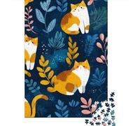 Puzzles 1000 Pièces Cute Cats Pattern-1 Puzzles pour Adultes Jeux Relaxants Défi Difficile Activités Amusantes À La Maison, 38x26cm/1000pcs