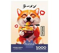 Puzzles 1000 Pièces Cute Corgi Ramen Puzzles pour Adultes - Jeu Manuel - Idées De Détente À La Maison - Cadeaux De Noël Et d'anniversaire 38x26cm/1000pcs