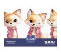Puzzles 1000 Pièces Cute Fox Stickers for Kids Puzzles pour Adultes Jeux Relaxants Défi Difficile Activités Amusantes À La Maison, 52x38cm/1000pcs
