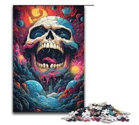 Puzzles 1000 pièces de crânes psychédéliques colorés Cadeaux pour Adultes liste de souhaits de Noël avec Le Père Noël pour Adolescents de 14 Ans et Plus 1000 pièces (38 x 26 cm)