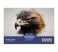 Puzzles 1000 Pièces Eagle Head Watercolor Splash Art Puzzle pour Adolescents Améliore La Mémoire Difficile Et Stimulant Casse-tête Jeux De Réflexion en Famille 70x50cm/1000pcs