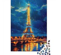 Puzzles 1000 Pièces Eiffel Tower Paris Night Puzzle pour Adolescents Améliore La Mémoire Difficile Et Stimulant Casse-tête Jeux De Réflexion en Famille 52x38cm/1000pcs