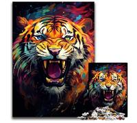 Puzzles 1000 pièces en Bois représentant Un Tigre majestueux Jeu Familial interactif décoration dintérieur Casse-tête Cadeau 1000 pièces (38 x 26 cm)