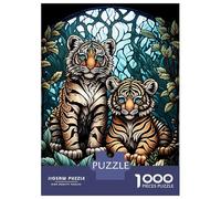 Puzzles 1000 Pièces Enchanted Kingdom Tiger Puzzles pour Adultes - Jeu Manuel - Idées De Détente À La Maison - Cadeaux De Noël Et d'anniversaire 52x38cm/1000pcs