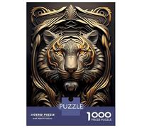 Puzzles 1000 Pièces Epic Tiger Golden Art Deco Puzzle Adulte, Jeu De Réflexion, Analyse Et Logique, Cadeaux De Noël Et d'anniversaire 52x38cm/1000pcs