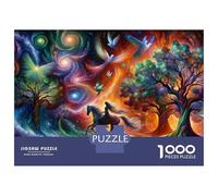 Puzzles 1000 Pièces Fantasy Artwork with Horse and Phoenix Puzzles pour Adultes - Jeu Manuel - Idées De Détente À La Maison - Cadeaux De Noël Et d'anniversaire 38x26cm/1000pcs