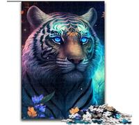 Puzzles 1000 pièces Fantasy Tiger, idéal pour s'amuser en Famille pour Les fêtes et Les Anniversaires (Taille : 38 x 26 cm)