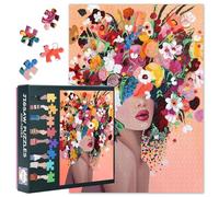 Puzzles 1000 Pièces Fleurs Puzzle Fille Puzzle Adultes Fleurs Filles 1000 Pièces Puzzles pour Adultes 70x50cm Puzzle Impossible Jeu d'adresse pour Toute la Famille