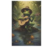 Puzzles 1000 Pièces Frog Playing Guitar Puzzles pour Adultes Et Enfants, Puzzles en Bois Puzzles pour Adultes Jeu Éduchatif Défi Jouet (78×53cm)