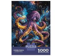 Puzzles 1000 Pièces Galactic Octopus -4 Puzzles pour Adultes - Jeu Manuel - Idées De Détente À La Maison - Cadeaux De Noël Et d'anniversaire 70x50cm/1000pcs