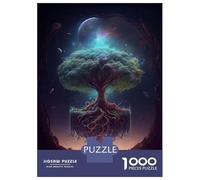 Puzzles 1000 Pièces Galactic Tree of Life Puzzles pour Adultes Jeux Relaxants Défi Difficile Activités Amusantes À La Maison, 38x26cm/1000pcs