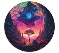 Puzzles 1000 pièces Galaxy Tree Puzzles Ronds 1000 pièces pour Adultes Jeu de réflexion pour Adolescents, Cadeau de Vacances idéal 67,5 x 67,5 cm