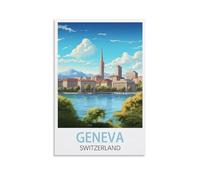 Puzzles 1000 pièces, Genève Suisse Posters Puzzle 1000 pièces Puzzle en Papier Enfants Adultes Jouets d’Apprentissage Jeu de décompression Familial 70x50cm