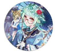 Puzzles 1000 pièces Genshin Impact Sucrose Puzzle Rond 1000 pièces pour Adultes Activité éducative pour Les compétences cognitives Amélioration des compétences cognitives 67,5 x 67,5 cm