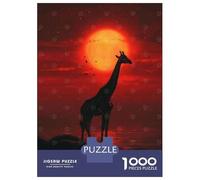Puzzles 1000 Pièces Giraffe Sunset Vista Puzzle pour Adolescents Améliore La Mémoire Difficile Et Stimulant Casse-tête Jeux De Réflexion en Famille 52x38cm/1000pcs