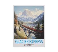 Puzzles 1000 Pièces,Glacier Express Zermatt,Affiche Mur Art pour Cadeaux Adultes Enfants Jeux Jouets Éducatifs(75x50cm)-HA46