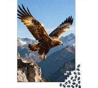 Puzzles 1000 Pièces Golden Eagle Soaring in Mountains Puzzles pour Adultes - Modèle À Assembler - Défi Éducatif - Cadeau d'anniversaire Unique 52x38cm/1000pcs