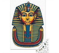 Puzzles 1000 Pièces Golden Egyptian Pharaoh Mask Puzzles pour Adultes Jeux Relaxants Défi Difficile Activités Amusantes À La Maison, 38x26cm/1000pcs