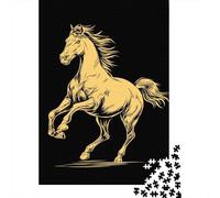 Puzzles 1000 Pièces Golden Horse Illustration-2 Puzzle pour Adolescents Améliore La Mémoire Difficile Et Stimulant Casse-tête Jeux De Réflexion en Famille 70x50cm/1000pcs