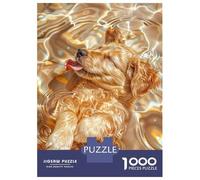 Puzzles 1000 Pièces Golden Retriver in Silver Puzzles pour Adultes Jeux Relaxants Défi Difficile Activités Amusantes À La Maison, 52x38cm/1000pcs