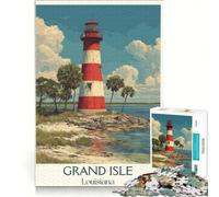 Puzzles 1000 pièces Grand Isle, LA | Jeu pratique cadeau d'anniversaire intellectuel et décompressant cadeau de voyage. 75x50cm