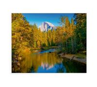Puzzles 1000 Pièces，Half Dome avec la rivière Merced dans Le Parc National de Yosemite，Éducatives Intellectuelles Décompressant Jouet Puzzles Amusant Jeu De Famille pour Enfants Adultes（50x70cm）-BC22