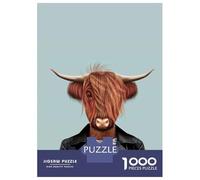 Puzzles 1000 Pièces Highland Cattle Cow Puzzle Adulte, Jeu De Réflexion, Analyse Et Logique, Cadeaux De Noël Et d'anniversaire 38x26cm/1000pcs