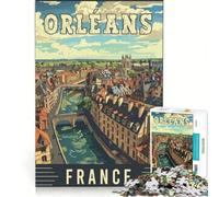 Puzzles 1000 pièces Historic Orléans | 38x52cm Cadeau d'anniversaire difficile et stimulant vacances anti-stress à la maison pour passer le temps