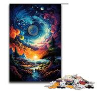 Puzzles 1000 pièces Horloge sur la planète Cadeaux Puzzles pour Adultes liste de souhaits de Noël avec Le Père Noël pour Adolescents de 14 Ans et Plus 1000 pièces (75 x 50 cm)