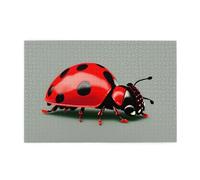 Puzzles 1000 pièces Hytter rouge motif coccinelle éducative intellectuelle, puzzles amusants en bois, jeu anti-stress