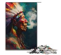 Puzzles 1000 pièces Indiens d'Amérique Puzzles pour Adultes Puzzle en Papier Jeu Familial 1000 PCS (38x26cm)