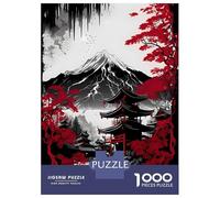 Puzzles 1000 Pièces Japanese Architecture Ink Puzzles pour Adultes - Jeu Manuel - Idées De Détente À La Maison - Cadeaux De Noël Et d'anniversaire 38x26cm/1000pcs