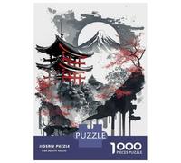 Puzzles 1000 Pièces Japanese Temple Ink Wash Puzzles pour Adultes Jeux Relaxants Défi Difficile Activités Amusantes À La Maison, 52x38cm/1000pcs