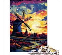 Puzzles 1000 Pieces Jigsaw Puzzles Colorful Windmills Premium 100% Recycled Board for Adults Kids 14+ Stress Reliever Staycation Kill Time 1000pcs(26x38cm)