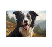 Puzzles 1000 pièces JKIEGOQ Border Collie Imprimés Puzzles éducatifs intellectuels en bois Puzzles amusants Jeu anti-stress