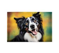 Puzzles 1000 pièces JKIEGOQ Border Collie Imprimés Puzzles éducatifs intellectuels en bois Puzzles amusants Jeu anti-stress