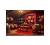 Puzzles 1000 pièces JKIEGOQ Cave à Vin Rouge Imprimés Puzzles éducatifs intellectuels en bois Puzzles amusants Jeu anti-stress