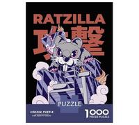 Puzzles 1000 Pièces Kaiju Ratzilla Monster Puzzles pour Adultes Jeux Relaxants Défi Difficile Activités Amusantes À La Maison, 38x26cm/1000pcs