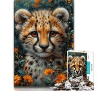 Puzzles 1000 pièces Léopard de la Jungle pour Adultes et Adolescents, Aidez Le Cerveau à exercer des Jouets addictifs pour cultiver la Patience Une œuvre d'art (38x26cm)